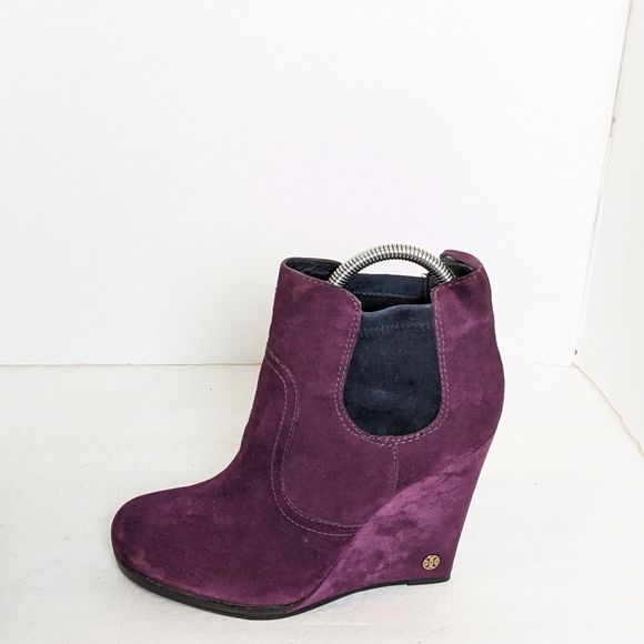 Tory Burch purple suede wedge boots - Picture 2 of 16